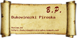 Bukovinszki Piroska névjegykártya