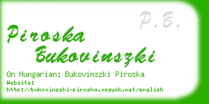 piroska bukovinszki business card